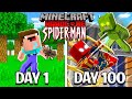 Baby Shark - I Survived 100 Days as SPIDERMAN in HARDCORE Minecraft - Animation!