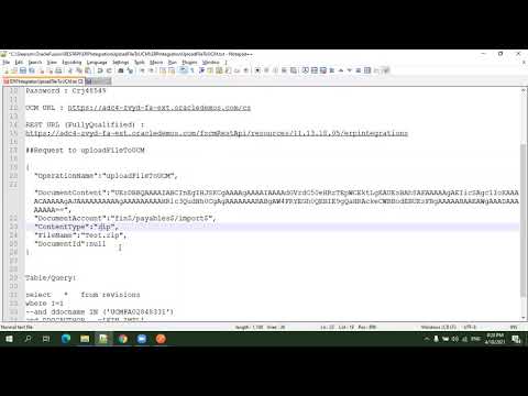 Oracle Cloud ERP - Upload File To UCM - Using REST API