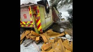 Henrico fire engine overturns, 4 firefighters taken to hospital