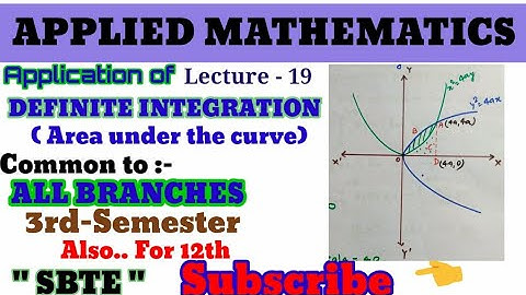 Application of definite integrals(Area Under the curve)Applied Mathematics(Commonall branch 3rd sem)