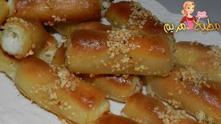 زنود الست بحشوة القشطة المنزلية من الالف الى الياء حلوى عراقية حلويات رمضان