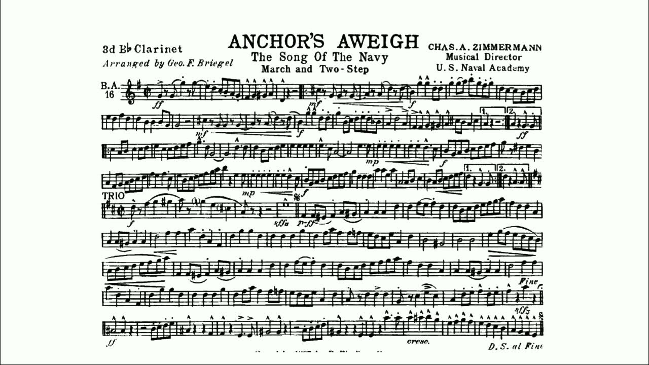 Anchors Aweigh March 3rd Bflat by Charles A. Zimmerman YouTube