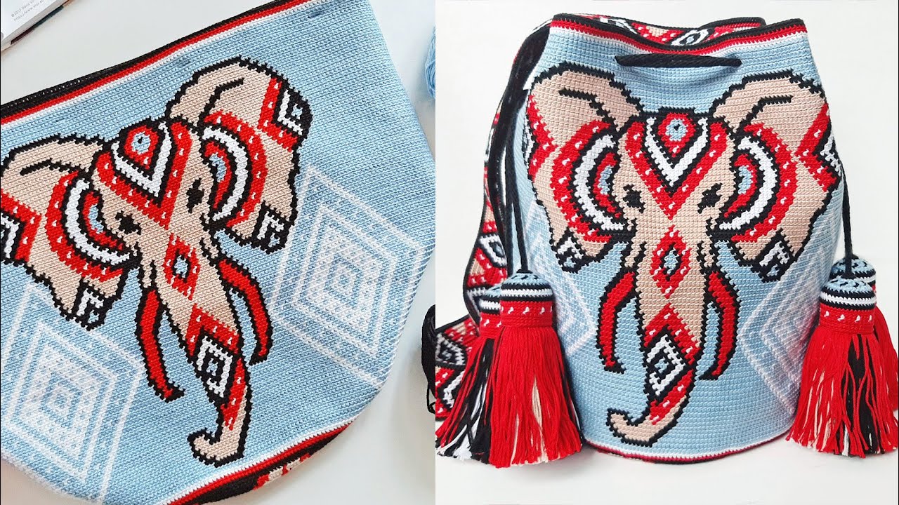 Сумка Мочила. Часть 2: Боковая часть - Схема, Процесс вязания / Mochila bag. Part 2: Side