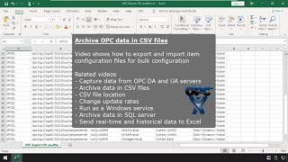 OPC Expert Archiving - Import and Export for Mass Configuration