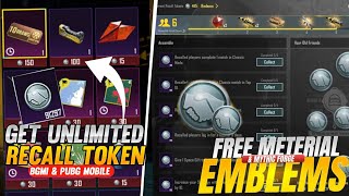 How To Get Unlimited Recall Tokens In Bgmi & PUBG | Recall Tokens Trick  | Free Material Bgmi & Pubg