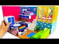 Diy miniature cardboard house 5 bathroom kitchen bedroom living room for a family