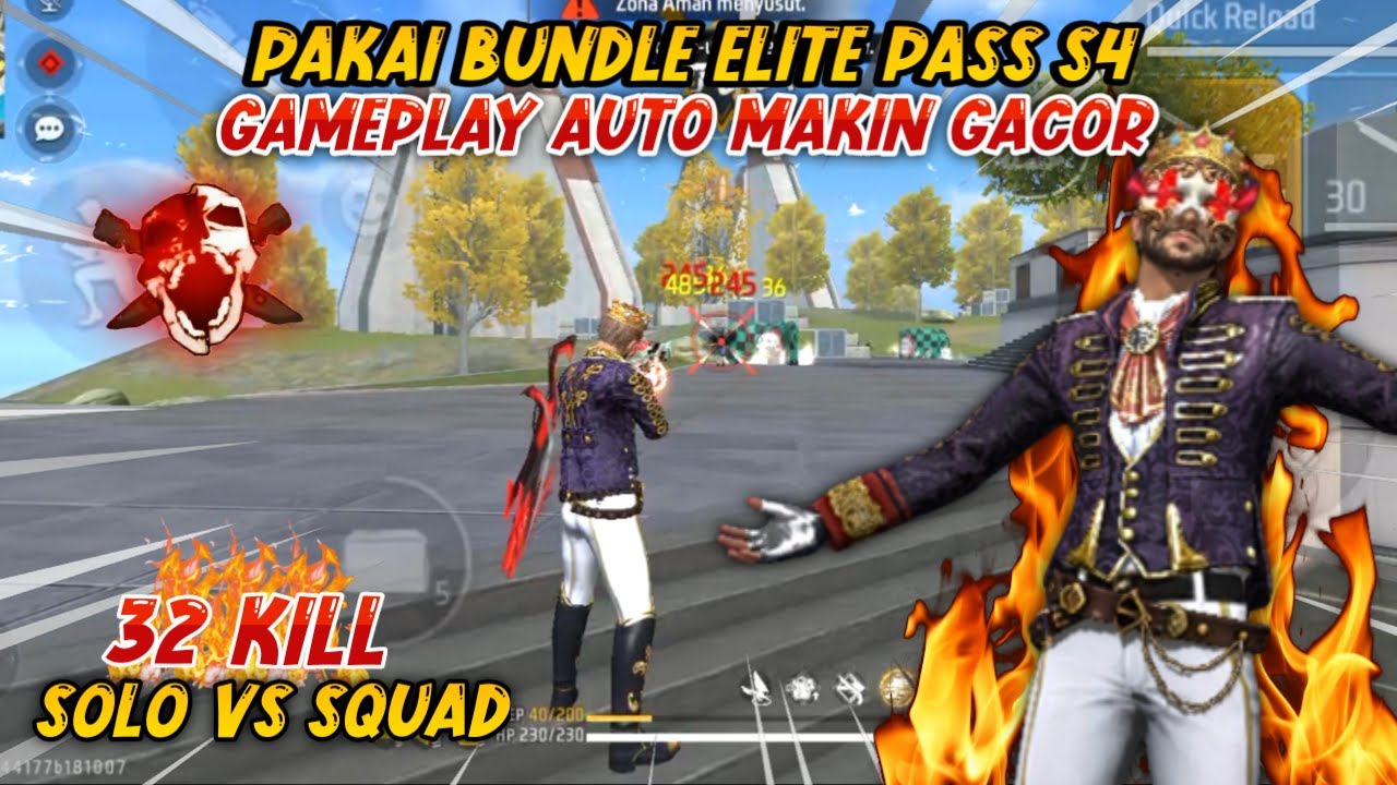 32 KILL SOLO VS SQUAD PAKAI BUNDLE ELITE PASS S4 👑👑 - YouTube