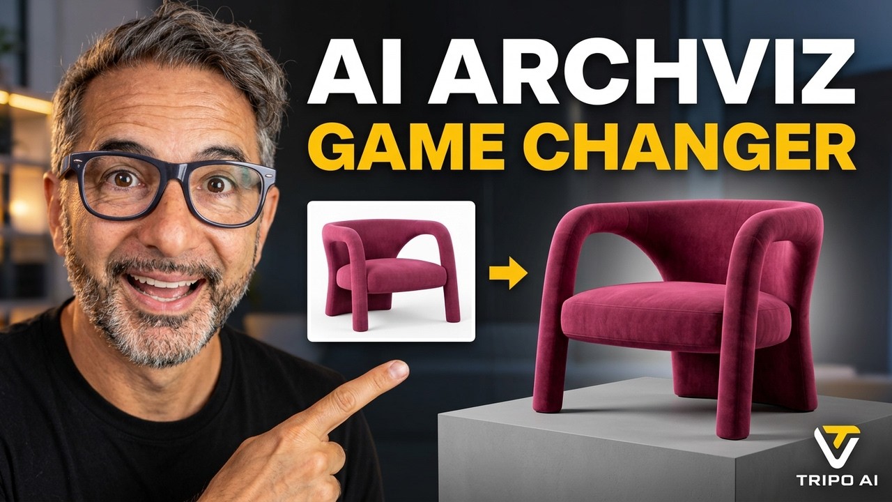 Tripo AI for ArchViz – turn reference images into 3D models