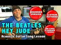 Beatles Hey Jude Guitar song lesson EZ very Beginner version - ur 1st song