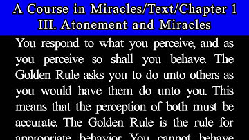 A Course in Miracles-Text-Ch 1. 3 Atonement and Miracles