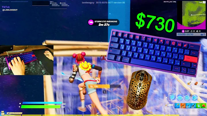 $730 Custom Keyboard ASMR Chill🤩Satisfying Gameplay Keyboard Fortnite 390 FPS Smooth 4K