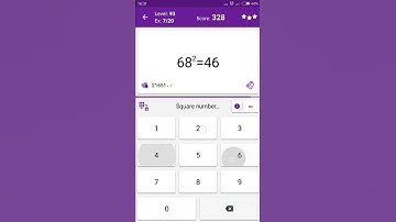Math Tricks - Training mode - square numbers between 60 and 69 - level 093 (Number Keyboard)