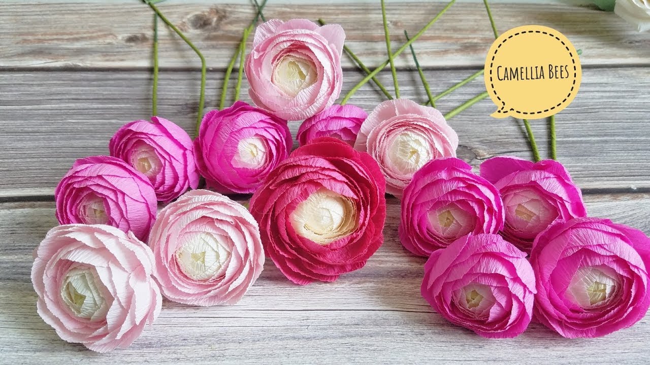 How to Make Crepe Paper Ranunculus - Crafting in the Rain