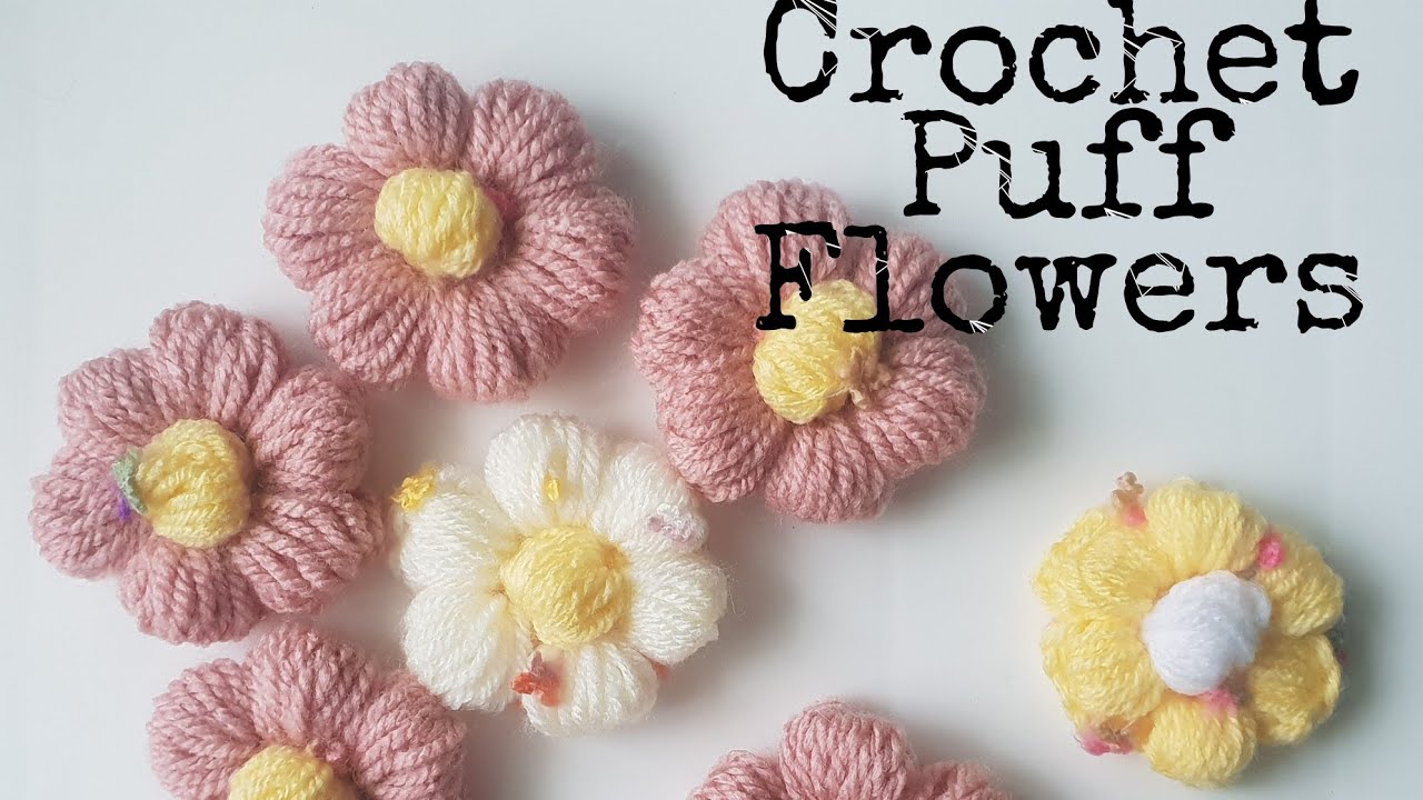 How To  Crochet A Puff Flowers (easy)/Cum Sa Crosetezi Flori Pufoase