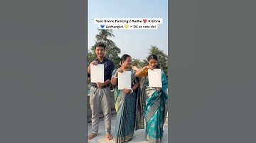 Aaj ek mushkil faisla! Radha ❤️ Krishna 💙 Ardhangini 💛 | Comment your Heart #shorts #artchallenge