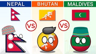 Nepal vs Bhutan vs Maldives - Country Comparison