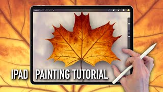 IPAD PAINTING TUTORIAL - How to paint an Autumn Maple Leaf screenshot 5