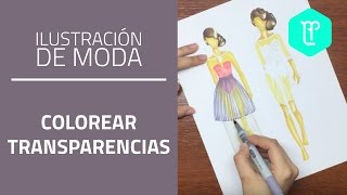 Cómo COLOREAR TRANSPARENCIAS con plumones en figurines de moda