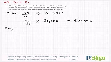Financial Maths 2015 Paper 1 Q2 Leaving Cert Ordinary Level Maths