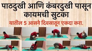 पाठदुखी आणि कंबरदुखी साठी योगासने | Yoga for Upper and Lower #Back Pain in Marathi | Vihas Yoga screenshot 2
