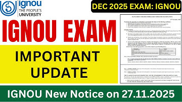 IGNOU Revised Date Sheet आ गया | IGNOU Exam Date Sheet Dec 2025 | IGNOU Exam Date Sheet | IGNOU News
