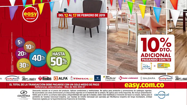 Tiendas #Easy: ¡Llegó la Feria de Pisos y Paredes hasta Feb-17! Además Piso Porcelanato $21.900/m2.
