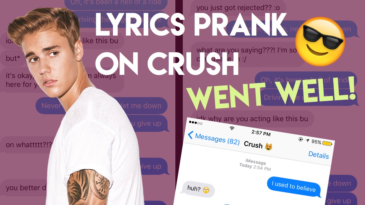 SONG LYRICS PRANK on CRUSH WENT WELL!!  quot;Let Me Love Youquot; Justin Bieber  YouTube