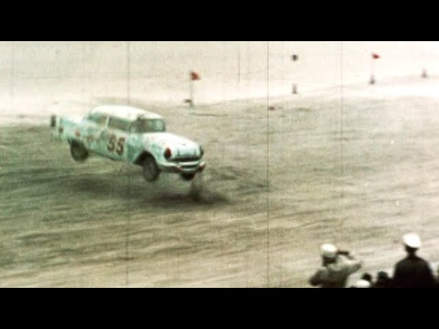 1956 Junior Johnson flip @ Daytona Beach (multiple angles) - YouTube