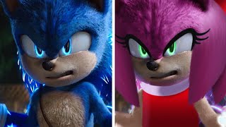 SONIC Movie 2 OLD Design VS NEW Design (AMY TAILS VS KNUCKLES) 3
