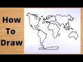 How to draw correct map of world  grassland drawing  seven continent map drawing