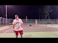 Hitting off the Slinger Tennis Ball Machine