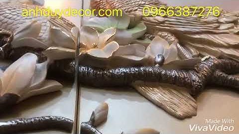 TRANH TRANG TRÍ 3D ĐÔI CHIM CÔNG TREO PHÒNG KHÁCH HOT NHẤT 2018