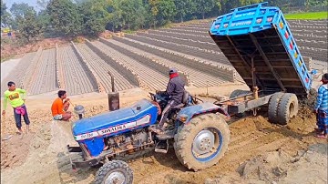 Sand Unloading Digital Facility by Hydrolic Tractor systems | Sonalika DI-750 | Ep.17