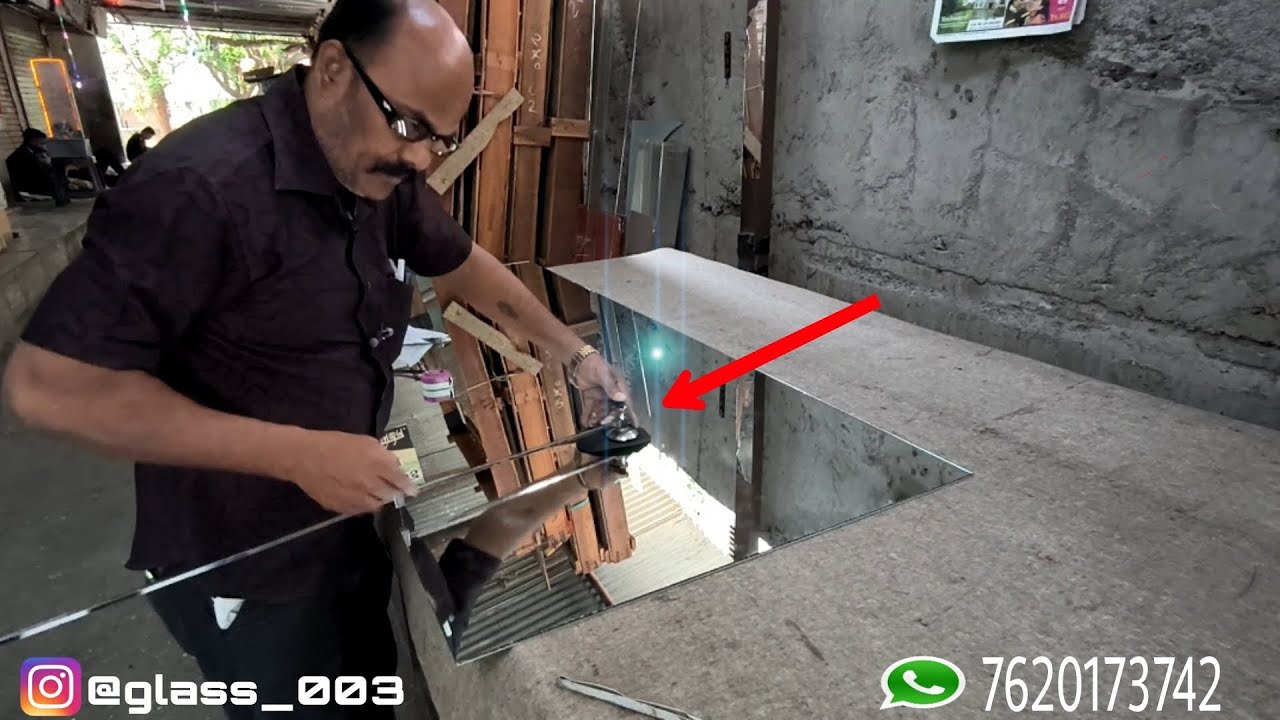 How to cut Round Mirror mirror ko round cutting kaise karen YouTube