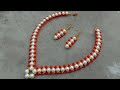 How To Make Pearl Necklace// Crystal Necklace// Useful & Easy