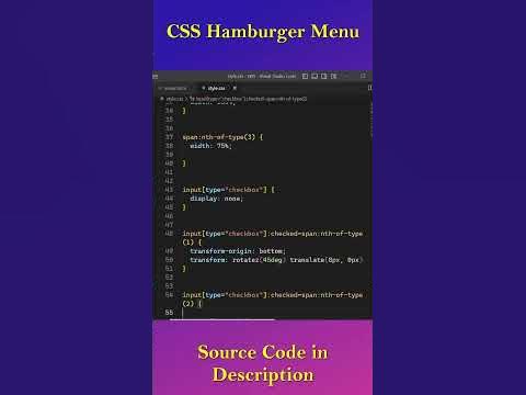 CSS hamburger Menu | HTML CSS #reel #shorts #short #learnwithsazzad # ...