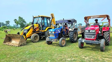 Mahindra 475 Di Tractor Fully Loaded with Mud Overturned with JCB 3dx | Jcb Video