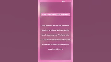 How do you handle tight deadlines? Get the best answers to ace this common interview question!