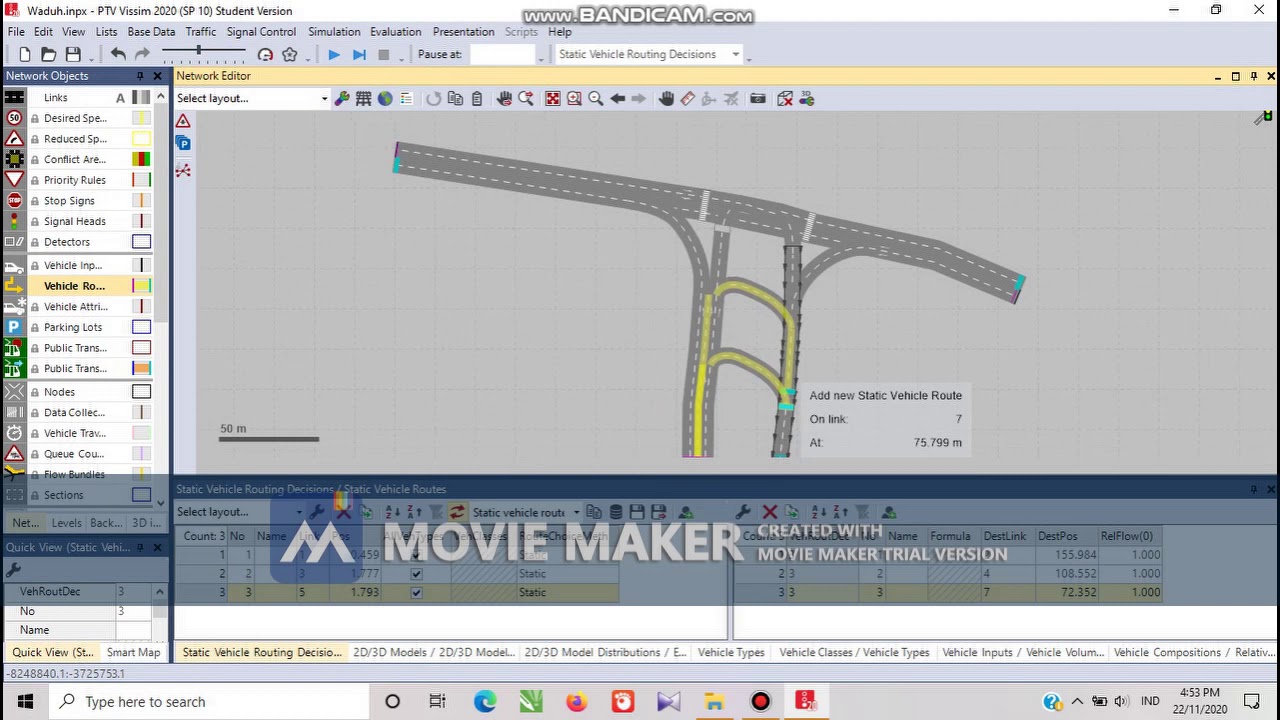 TUTORIAL MEMBUAT VEHICLE INPUT & ROUTE PADA APLIKASI VISSIM - YouTube