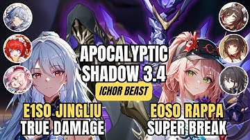 Jingliu Hypercarry & Rappa Super Break | Apocalyptic Shadow 3.4 Stage 4 | Honkai Star Rail