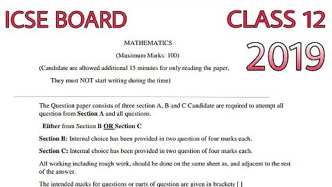 ICSE Maths Question Paper and Solutions class 12 2019 | ICSE BOARD | #icse #board #QuestionPaper