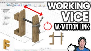 WORKING VISE in Fusion 360 with Motion Link Joints (Cylinder and Slider Joint Tutorial)