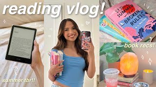 READING VLOG! 🫶🏼 summer book recs, tbr, reading people we meet on vacation, atomic habits, etc