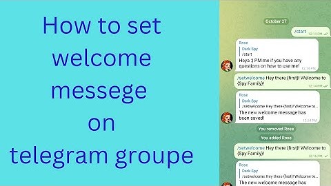 How to set welcome messege on telegram group with rose bot