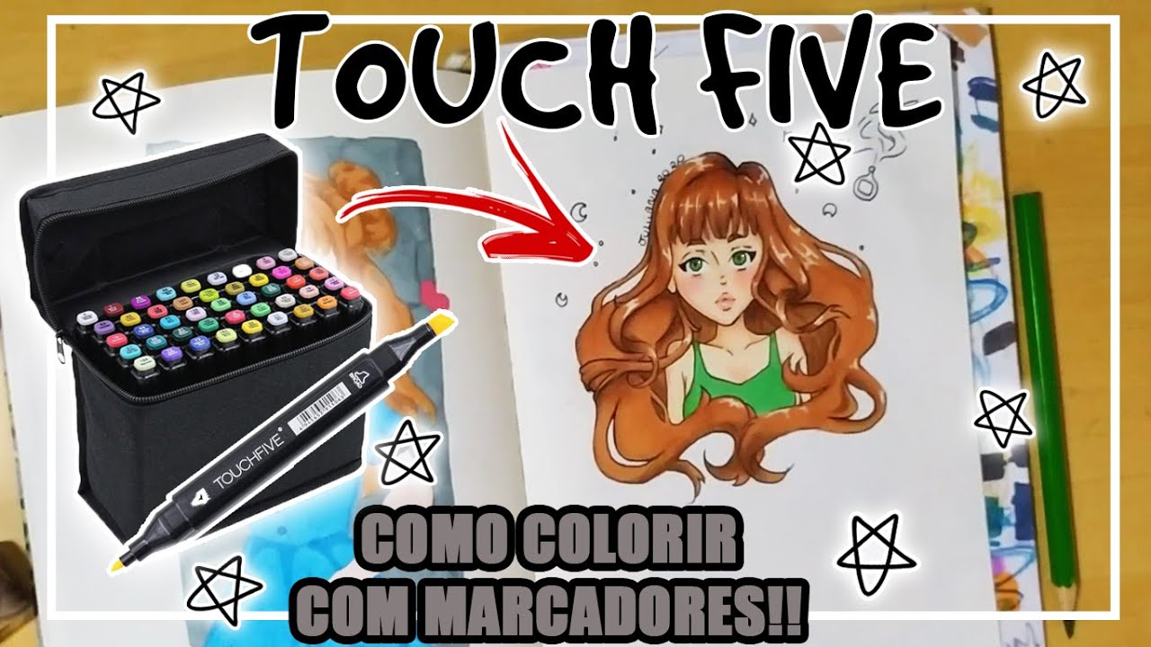 Como colorir com MARCADORES | Touch five | Aula 1 - CABELO