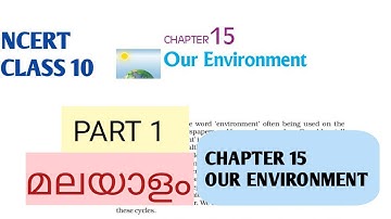 CLASS 10 NCERT|CHAPTER 15|OUR ENVIRONMENT PART 1(explained in malayalam)