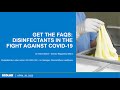 Get FAQs: Disinfectants in the Fight Against COVID-19