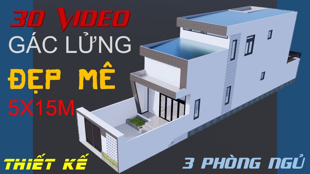 Small House Mezzanine design 5x15 meter, 3 bedroom - YouTube
