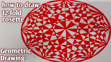 How to Draw / Geometry / full tutorial / how to paint 12- fold rosette / Geometric pattern