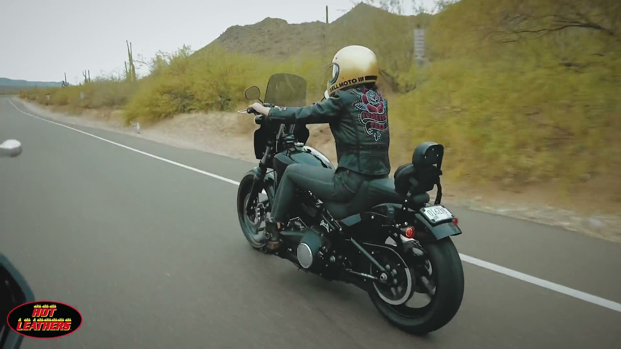 Hot Leathers JKL2001 Ladies Black Braided Motorcycle Jacket with Embroidered Bling Rose Design